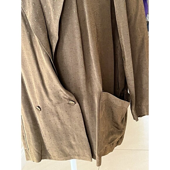 Vintage AKF New York Blazer Shoulder Pads & Pockets Size 16 1980s Classics Olive - Picture 4 of 7